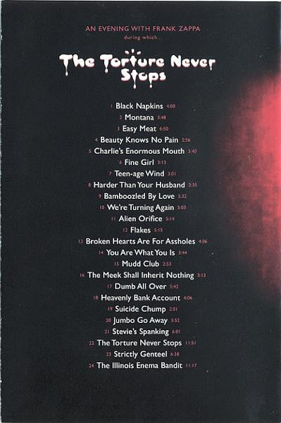 Frank Zappa : An Evening With Frank Zappa During Which...The Torture Never Stops (DVD-V, NTSC)