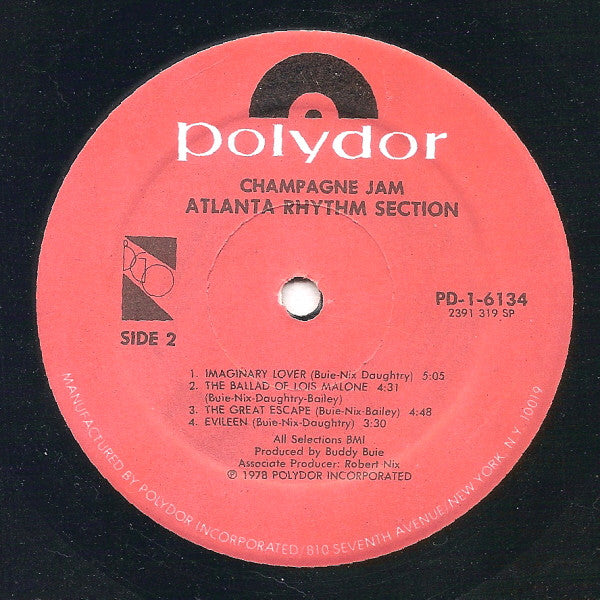 Atlanta Rhythm Section : Champagne Jam (LP, Album, Spe)