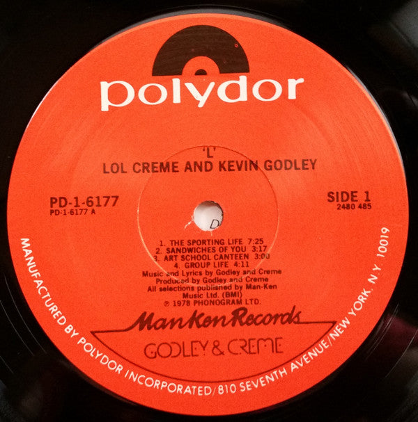 Lol Creme And Kevin Godley* : L (LP, Album, PRC)