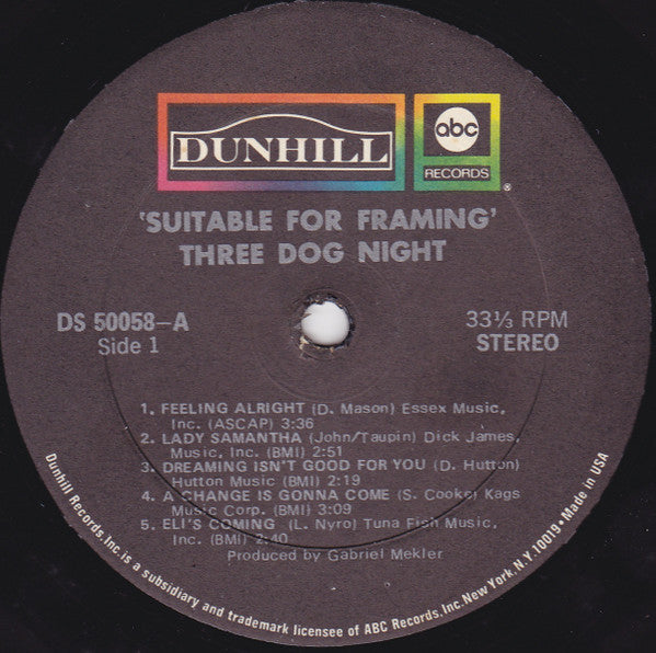 Three Dog Night : Suitable For Framing (LP, Album, Pit)