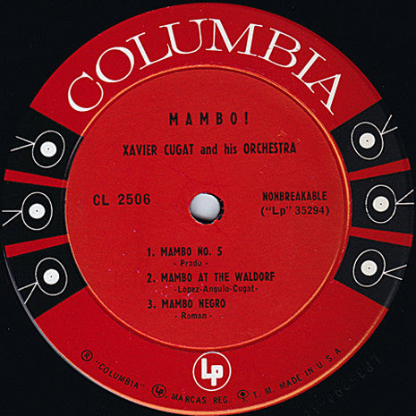 Xavier Cugat And His Orchestra : Mambo! (10", Album)