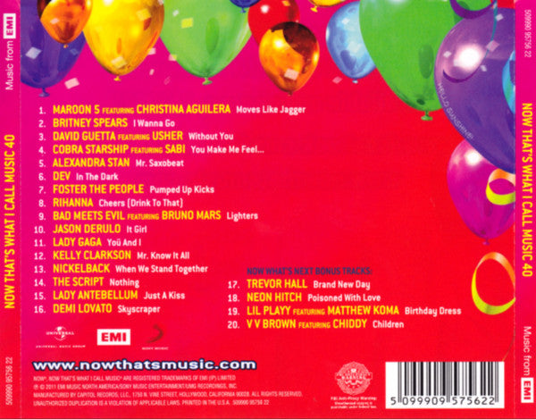 Various : Now That's What I Call Music! 40 (CD, Comp)