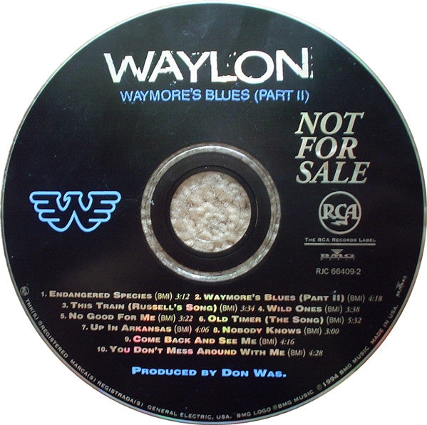 Waylon Jennings : Waymore's  Blues (Part II) (CD, Album, Promo)