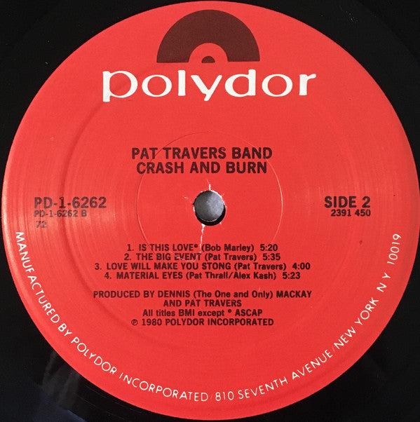 Pat Travers Band : Crash And Burn (LP, Album, 72 )