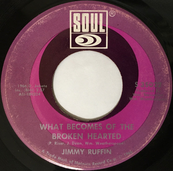 Jimmy Ruffin : What Becomes Of The Broken Hearted (7", Single)