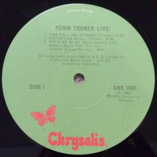 Robin Trower : Robin Trower Live! (LP, Album, L.A)