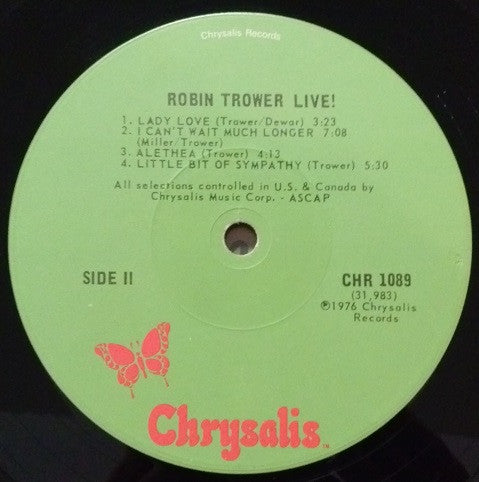 Robin Trower : Robin Trower Live! (LP, Album, L.A)