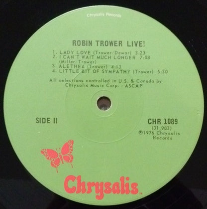 Robin Trower : Robin Trower Live! (LP, Album, L.A)