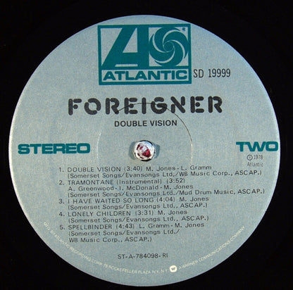 Foreigner : Double Vision (LP, Album, RI-)