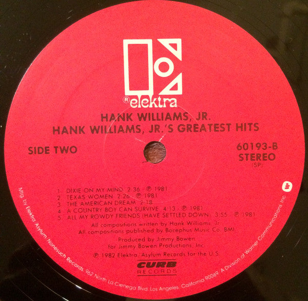 Hank Williams, Jr.* : Hank Williams, Jr.'s Greatest Hits (LP, Comp)