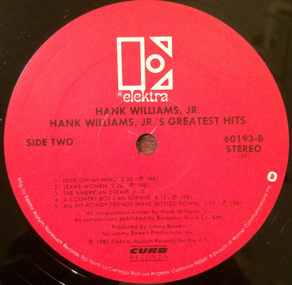 Hank Williams, Jr.* : Hank Williams, Jr.'s Greatest Hits (LP, Comp)