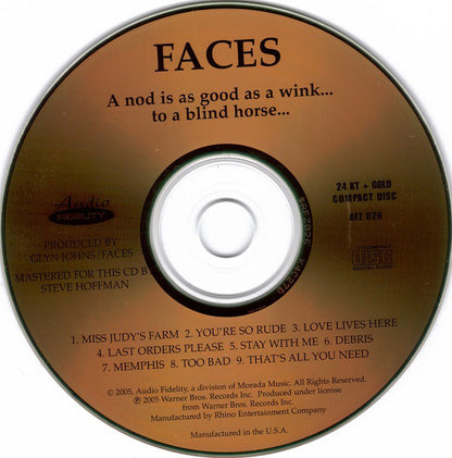 Faces (3) : A Nod Is As Good As A Wink...To A Blind Horse... (HDCD, Album, Ltd, RE)