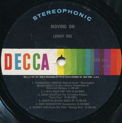 Lenny Dee (2) : Moving On (LP, Glo)