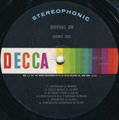 Lenny Dee (2) : Moving On (LP, Glo)