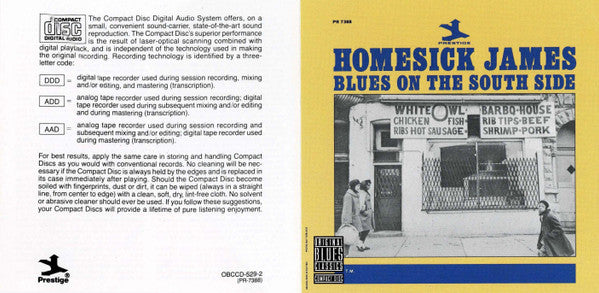 Buy Homesick James : Blues On The South Side (CD, Album, RE, RM