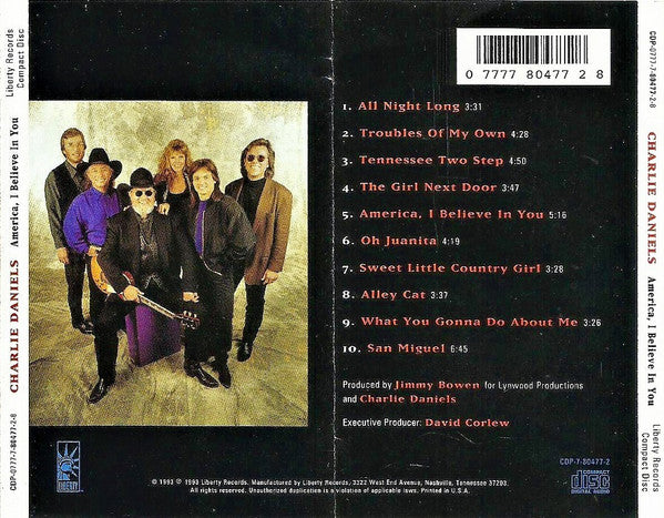 Charlie Daniels : America, I Believe In You (CD, Album)