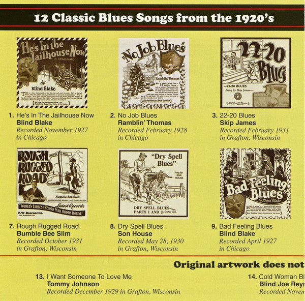Various : 15 Classic Blues Songs From The 1920's: Vol. 1 (CD, Comp, RM)