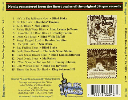 Various : 15 Classic Blues Songs From The 1920's: Vol. 1 (CD, Comp, RM)