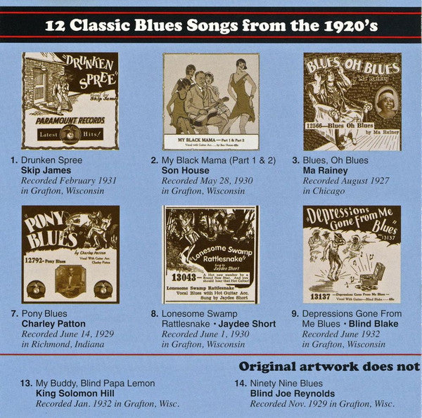 Various : 16 Classic Blues Songs From The 1920's: Vol. 2 (CD, Comp, RM)
