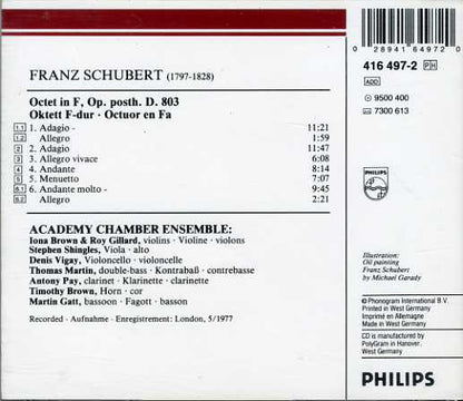 Franz Schubert / Academy Of St. Martin-in-the-Fields Chamber Ensemble : Octet (CD, RE)