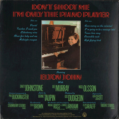 Elton John : Don't Shoot Me I'm Only The Piano Player (LP, Album, RE, Gat)