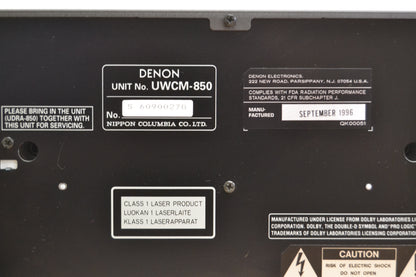 Denon D-1250 Mini Shelf Stereo System * 50W RMS * Remote * Manual