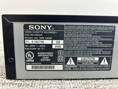 Sony RDR-VX560 VHS and DVD Recorder Combo * Remote * Fully Serviced