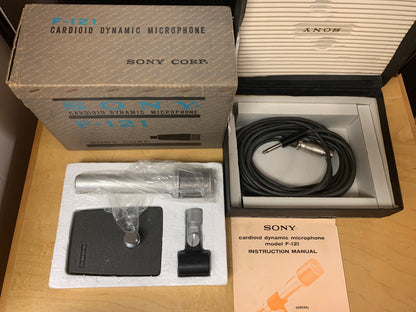 Sony Cardiod Dynamic Microphone F-121 w/ Box & Accessories