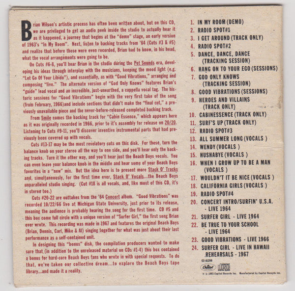 The Beach Boys : Good Vibrations - 30 Years Of The Beach Boys Sessions (CD, Album, Comp)