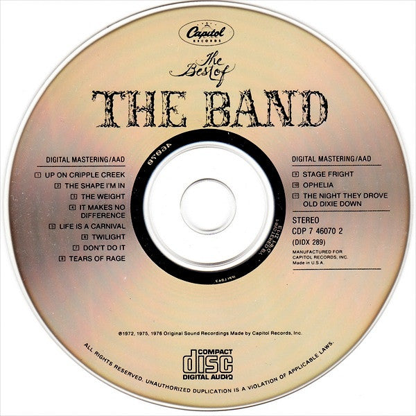 The Band : The Best Of The Band (CD, Comp, Club, RE)