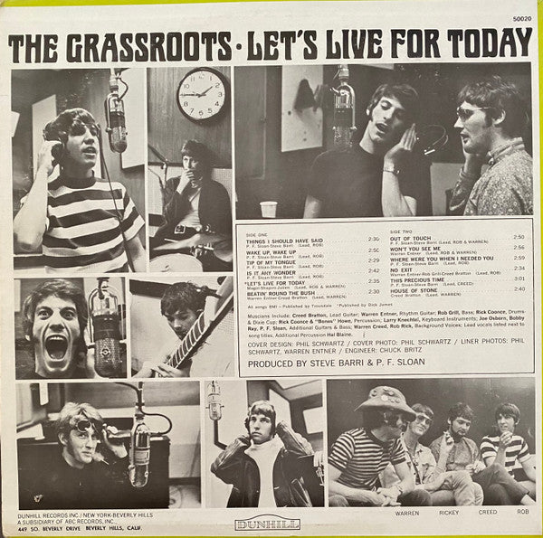 The Grassroots* : Let's Live For Today (LP, Album, RE, Tru)