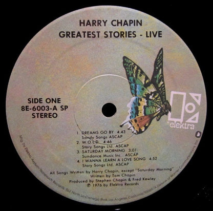 Harry Chapin : Greatest Stories - Live (2xLP, Album, RE, SP )