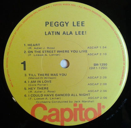 Peggy Lee : Latin Ala Lee! (LP, Album, Mono, RE)
