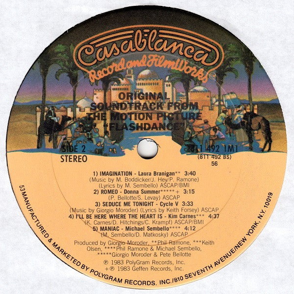 Various : Flashdance (Original Soundtrack From The Motion Picture) (LP, Album, Club, 56;)