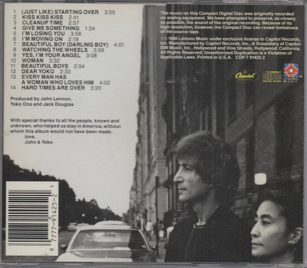 John Lennon & Yoko Ono : Double Fantasy (CD, Album, RE)