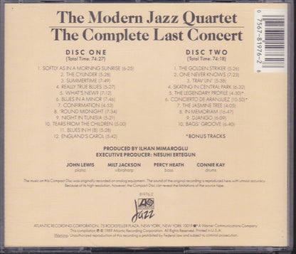 The Modern Jazz Quartet : The Complete Last Concert (2xCD, Album)