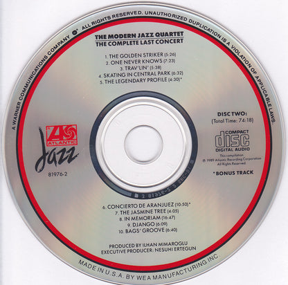 The Modern Jazz Quartet : The Complete Last Concert (2xCD, Album)