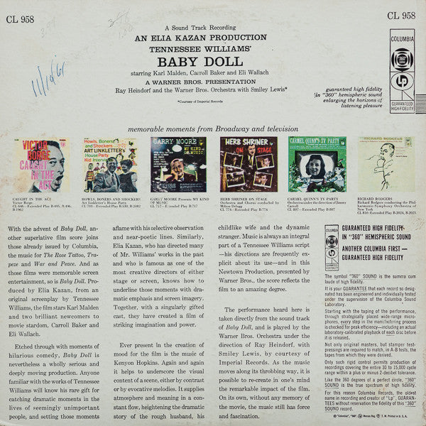 Ray Heindorf And The Warner Bros. Orchestra* With Smiley Lewis : Baby Doll (LP, Album, Mono)