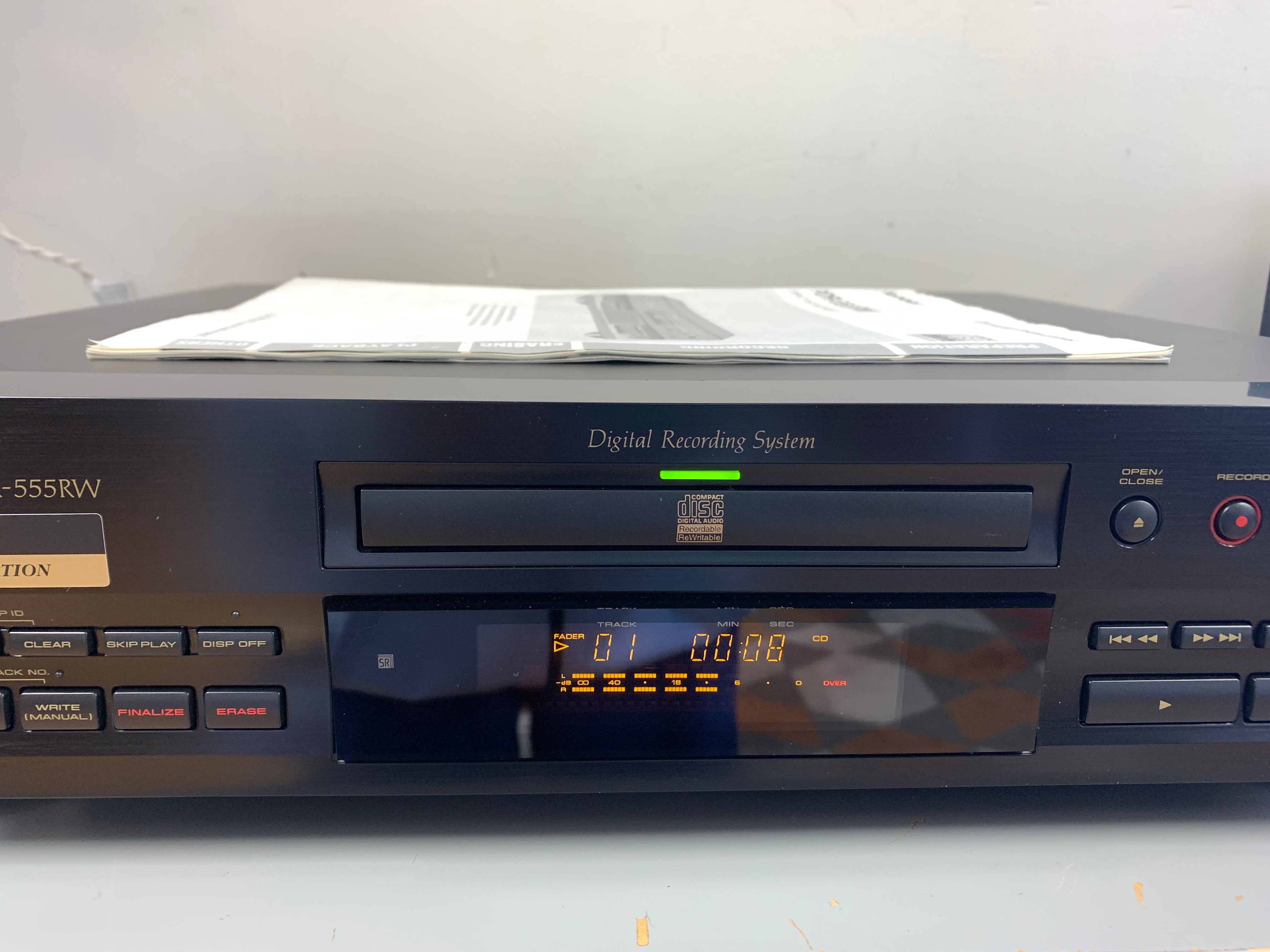 Pioneer PDR-555RW Single CD Player / Recorder * Manual – The