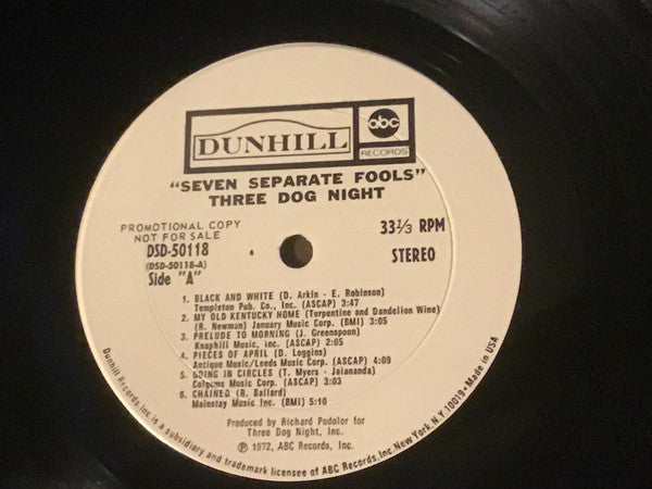 Three Dog Night : Seven Separate Fools (LP, Album, Promo)