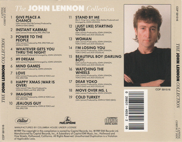 John Lennon : The John Lennon Collection (CD, Comp, Club, RE, RP)