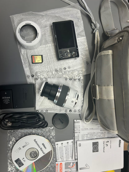 Nikon 1 J1 White Camera w/ 1 Nikkor 30-110 Lens *SEE PHOTOS FOR ACCESSORIES