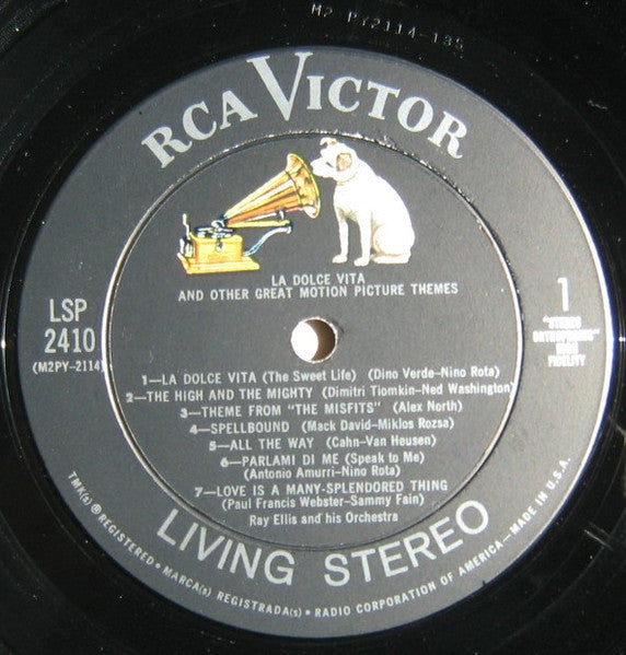Ray Ellis And His Orchestra : La Dolce Vita And Other Great Motion Picture Themes (LP, Album, RE)