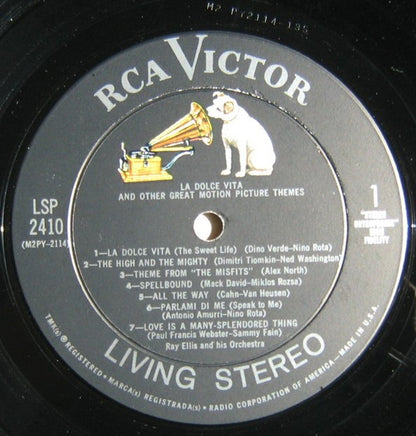 Ray Ellis And His Orchestra : La Dolce Vita And Other Great Motion Picture Themes (LP, Album, RE)