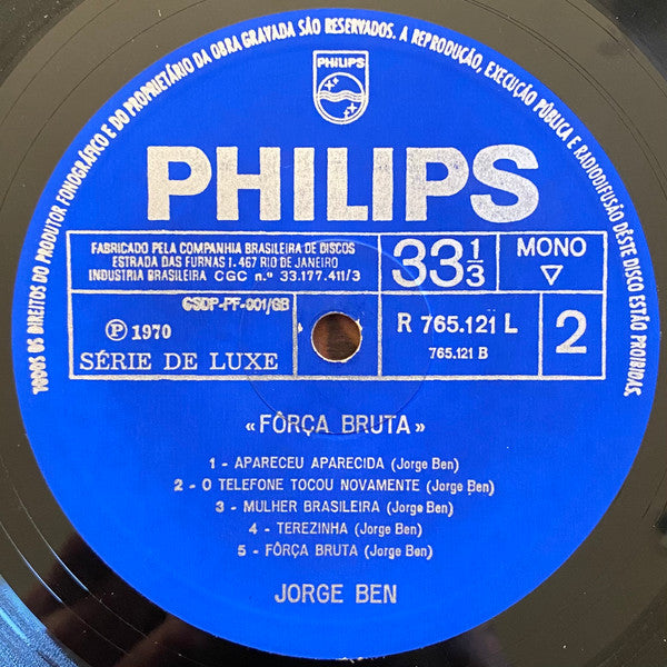 Buy Jorge Ben : Fôrça Bruta (LP, Album, Mono) Online for a great