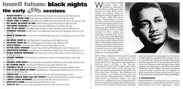 Lowell Fulson : Black Nights  (The Early Kent Sessions) (CD, Comp)