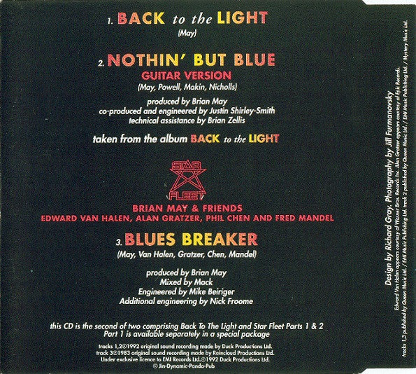 Brian May : Back To The Light Plus Star Fleet Part 2 (CD, Single, CD2)
