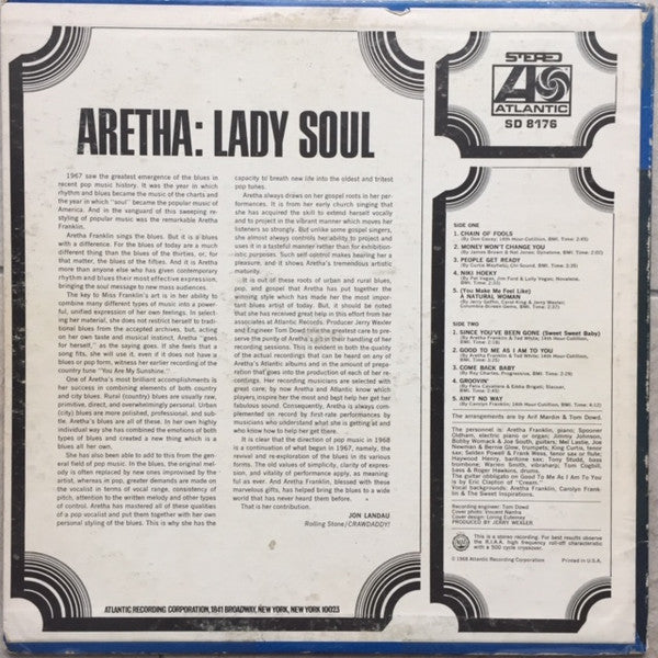 Aretha Franklin : Lady Soul (LP, Album)