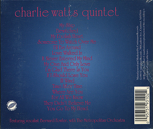 Charlie Watts Quintet* : Warm & Tender (CD, Album)