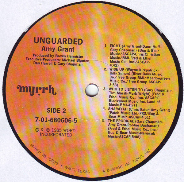 Amy Grant : Unguarded (LP, Album, "O")